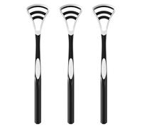 Raspador de lengua, paquete de 3 limpiadores de lengua para higiene bucal y aliento fresco, fácil de usar y limpiar, raspador de lengua de cobre, raspador de lengua
