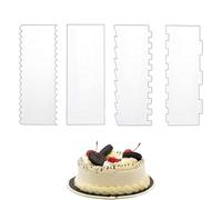 Raspador de pastel acrílico,Raspador grueso de doble cara de 4 piezas - Peine de esmalte acrílico,para de mantequilla Esmalte Decoración Hornear Amante Principiante Familia Inicio