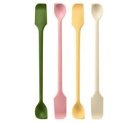 Raspador de silicona pequeño para masa, paquete de 4 mini espátulas de silicona reutilizables, 26 cm de largo, cuchara de maquillaje de doble cabeza para botellas estrechas, mermelada, loción belleza