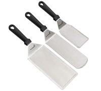 Raspador Espátula Profesional - Juego de plancha de acero inoxidable Pancake espátula y de ideal para parrilla de barbacoa parrilla de cocción y con parte superior plana