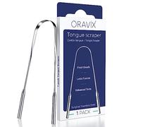 Raspador lengua acero inoxidable | Limpiador lengua | Mejor aliento e higiene bucal | Limpiador lingual acero inoxidable | Raspador lengua para niños y adultos | Halita | ORAVIX