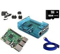 Raspberry Pi 3 1 GB RAM 1.2 GHz 64-Bit Quad-Core 16 GB, clase 10, Kodi openelec Media Center Kit última azul