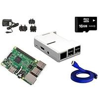 Raspberry Pi 3 1 GB RAM 1.2 GHz Quad-Core de 64 bits 16 GB Clase 10 KODI OpenELEC media center Kit última blanco