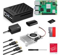 Raspberry Pi 5 16GB Kit Edición 64GB con Active Cooler, Pi 5 16GB Board, Pi 5 Carcasa, Cable 4K de HD out, Fuente de Alimentación 27W 5.1V5A USB-C, Lector de Tarjetas, Manual de Usuario