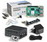 Raspberry Pi 5 4GB PCIe M.2 NVMe - Juego | Caja metálica | Enfriador Activo | Placa PCIe SSD M.2 NVMe | Fuente de alimentación Oficial USB-C 27W | 64 GB Edition | Cable HDMI 4K