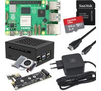 Raspberry Pi 5 8 GB PCIe M.2 NVMe - Kit | Carcasa de metal | Active Cooler | M.2 NVMe SSD | Fuente de alimentación USB-C 27 W | Tarjeta SD Ultra 64 GB | Cable Micro HDMI 4K