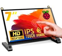 Raspberry Pi Touchscreen Monitor, Upgraded 7'' IPS 1024X600 Dual-Speaker,USB HDMI Portable Monitor Capacitive Pi Display,Compatible with Raspberry Pi 3b+/Raspberry Pi 4b, Windows 7/8/10,Drive-Free