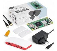 Raspberry Pi Zero 2 W Starter-Kit | Carcasa Oficial con 3 Cubiertas | Fuente de alimentación de 13 W | Cable Mini HDMI de 1 m | Cable para cámara | Patas de Goma | Raspberry Pi Zero 2 W 512 MB de RAM