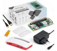 Raspberry Pi Zero 2 WH Starter-Kit | Carcasa Oficial con 3 Cubiertas | Fuente de alimentación de 13 W | Cable Mini HDMI de 1 m | Cable para cámara | Raspberry Pi Zero 2 WH 512 MB RAM con Barra GPIO