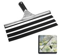 Rasqueta Limpiacristales Ducha,30 CM Limpia Mamparas Ducha Cristal con 3 Gomas de Recambio,Limpiacristales Profesional de Acero Inoxidable para Limpiar y Secar Vidrio, Azulejos, Ventanas, Baño