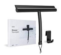 Rasqueta Limpiacristales, Negro Limpiacristales de Silicona con Gancho y Cordón de Silicona, 23,5 cm de Ancho Limpiador Mamparas para Duchas, Ventanas, Espejos, Ventanas de Coche, Vidrio, Azulejo