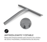 Rasqueta limpiacristales para ducha 23 cm revestimiento de silicona núcleo de acero inoxidable diseño moderno Gütewerk by blumfeldt