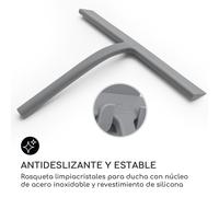 Rasqueta limpiacristales para ducha 28 cm revestimiento de silicona núcleo de acero inoxidable diseño moderno Gütewerk by blumfeldt