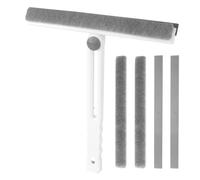 Rasqueta Limpiacristales, Rasqueta Limpiacristales Ducha, Plegable para Limpiar Cristales, Limpiador de Baño, Viene con 2 Paños de Recambio y 2 Tiras Adhesivas de Recambio, Plegable, Blanco