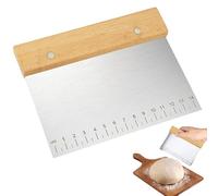 Rasqueta Panadero, Raspador Cortador de Masa de Acero Inoxidable, Rasqueta de Masa Cocina Raspador, Raspador de Masa con Mango de Madera Rasqueta Cortadora, Espátula para Masa, Postre, Pasteles