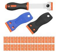 Rasqueta Vitroceramica, 3 Piezascuchilla Vitroceramica Con 30 Cuchillas de Plástico Recambiables, Rasqueta Limpiacristales Para Quitar etiquetas, Calcomanías de Ventanas, Pintura