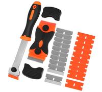 Rasqueta Vitrocerámica Profesional,Set de rasqueta vitrocerámica,Incluye 10 cuchillas metálicas y 10 plásticas Rasqueta para Vitrocerámica Multiusos