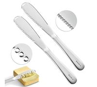 RASRIA Cuchillo esparcidor de mantequilla para mantequilla fría por encima de -6.7 °C, cortador de mantequilla, rizador de mantequilla, rallador de mantequilla, hoja de mantequilla (2 cuchillos)