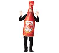 Rasta Imposta Frank's - Disfraz de botella de salsa picante roja para Halloween, disfraz de búfalo picante, disfraz divertido para hombre y mujer, talla única para adultos