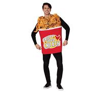 Rasta Imposta Traje de pollo frito para adultos, Rojo, talla única