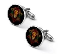 Rasta Lion Judah Star Of David - Gemelos divertidos para hombre, accesorios de camisa para negocios, bodas, 2.0cm, Metal, Sin piedra preciosa