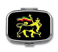 Rasta-Lion Of Judah - Pastillero portátil para pastillero de viaje, pastillero para bolsillo