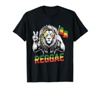 Rasta Reggae Lion Of Judah Auriculares Jamaicano Reggae Music Camiseta
