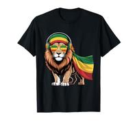 Rasta Reggae Lion Of Judah Jamaican Reggae Music Auriculares Camiseta