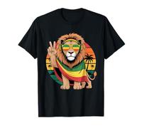 Rasta Reggae Lion Of Judah Jamaican Reggae Music Auriculares Camiseta