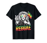 Rasta Reggae Lion Of Judah Jamaican Reggae Music Auriculares Camiseta