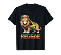 Rasta Reggae Lion Of Judah Jamaican Reggae Music Auriculares Camiseta
