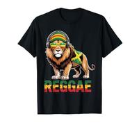 Rasta Reggae Lion Of Judah Jamaican Reggae Music Auriculares Camiseta