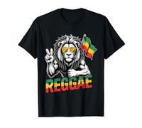 Rasta Reggae Lion Of Judah Jamaican Reggae Music Auriculares Camiseta