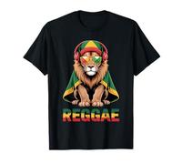 Rasta Reggae Lion Of Judah Jamaican Reggae Music Auriculares Camiseta