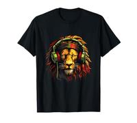 Rasta Reggae Lion Of Judah Jamaican Reggae Music Auriculares Camiseta