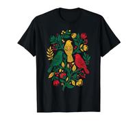 Rasta Reggae Roots Three Birds Jamaica Folk Art Floral Camiseta gráfica económica