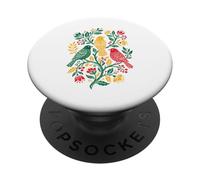 Rasta Reggae Roots Three Birds Jamaica Folk Art Floral PopSockets PopGrip Adhesivo