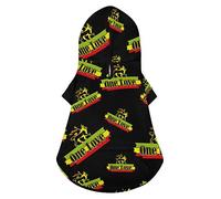 Rastafari One Love Dog Sudadera con Capucha Ropa de Lujo para Perros Chaqueta de Invierno para Perros Ropa para Mascotas Sudadera con Capucha Bulldog Francés Teddy Pug Cachorro Ropa L