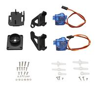 Rastapulz 1 juego de doble eje servo cardán antivibración para cámara de plataforma PTZ giratorio / inclinación con 2 unidades servo 9G, con 2 unidades servo 9G para montaje de drones FPV