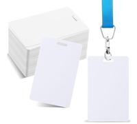 Rastapulz 100 tarjetas de PVC blancas con perforadora en el lado corto, perforador vertical de ranura, tarjetas de crédito, identificación con foto