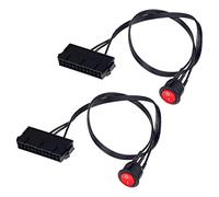 Rastapulz 2 unidades de 50 cm de cable de cobre de 24 pines hembra ATX PSU PC Power comprobador de arranque con interruptor de encendido/apagado