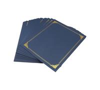 Rastapulz 25 fundas para certificados, para documentos con borde dorado sobre papel azul para el formato 8,5 x 11 (tamaño carta).