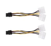 Rastapulz 2X A Dual 4-Pin IDE a 6-Pin PCI-E Adaptador de alimentación para tarjeta gráfica