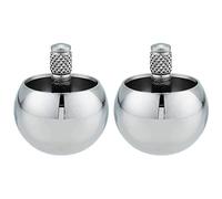 Rastapulz 2X Toque Top Metal Top Acero Inoxidable Peonza Juguete Increíble Regalo, Plata