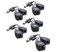 Rastapulz 5 pares CCTV coaxial BNC Video Power Balun Transceptor a CAT5E 6 RJ45 macho coaxial/analógico HD Remitente de acoplamiento retorcido