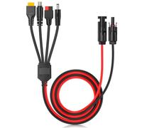 Rastapulz Divisor de cable de extensión 4 en 1 para panel solar, adaptador de corriente continua, enchufe, hembra