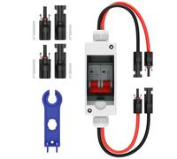 Rastapulz Interruptor de panel solar, 32 A DC 500 V, caja de disyuntor PV con caja impermeable IP65