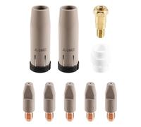 Rastapulz Juego de 9 piezas con 24 boquillas de protección de revestimiento, 0,8 mm, soporte para boquilla de gas MIG para 24 antorchas de soldadura MIGMAG