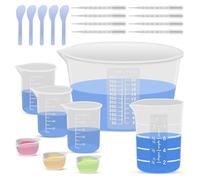 Rastapulz medidora para mezclar resina de silicona para suministros de resina, tazón de 600 ml/20 oz, 250 y 100 ml de espesor, tazas de silicona reutilizables