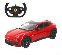 RASTAR Coche teledirigido Ferrari Purosangue a escala 1:14, réplica oficial con mando RC 2.4 GHz y control en 6 funciones, puertas abatibles para mayor realismo, diseño detallado con acabados de
